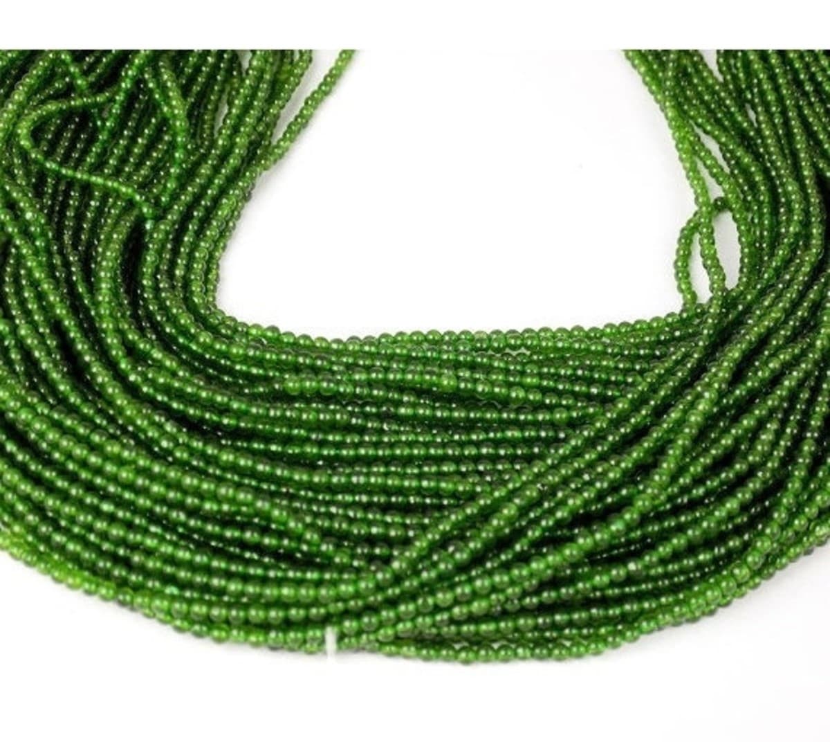 Taiwan Green Jade Smooth Balls Gemstone Rondelle Beads 2mm 15" Long