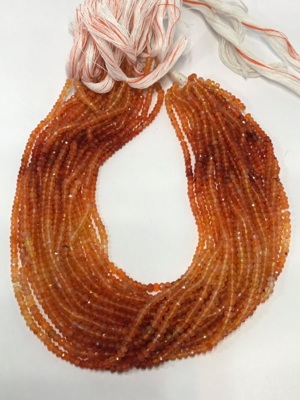 Carnelian Shaded Faceted Rondelle Beads 3.5-4 mm – 13.5 Inches long
