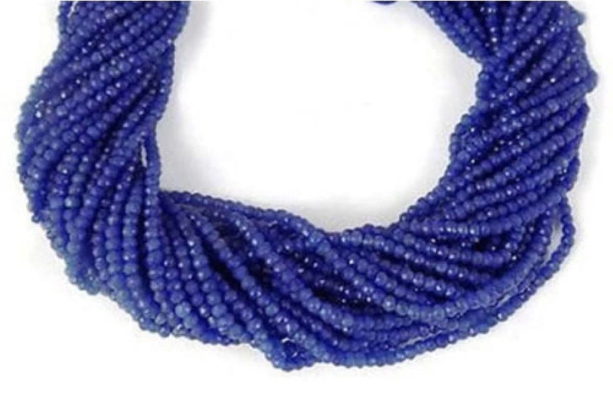 Blue Aventurine Gemstone Faceted Rondelle Beads 3.5-4mm 13.5 inch