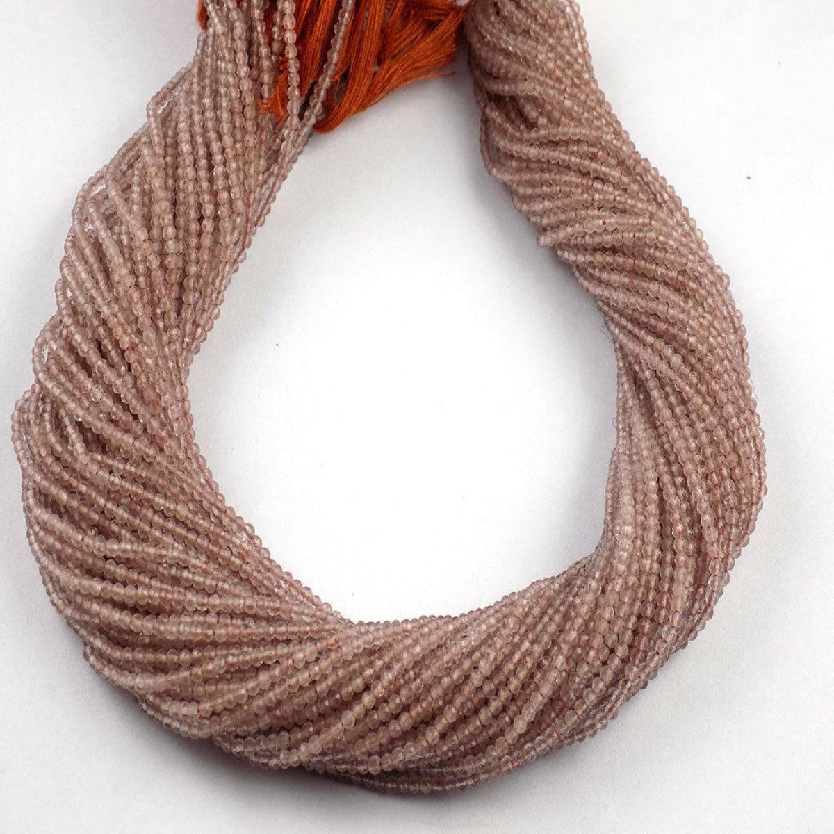 Pink Rutile Rondelle Shape 2.10mm Micro Faceted Gemstone 13" Long