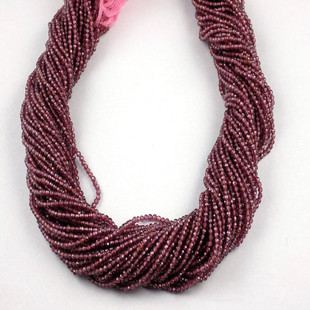 Garnet Rondelle Shape 2.20mm Micro Faceted Gemstone Beads 13" Long