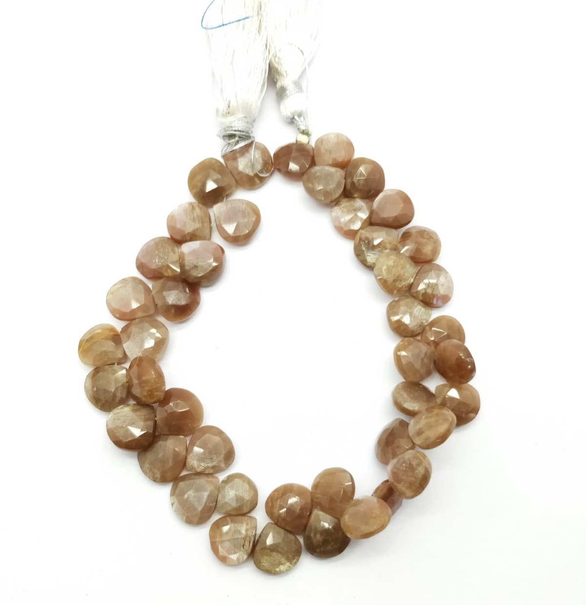 Natural Sunstone Size 9x9-10x10 mm, Heart & Faceted with 8.5 Inch Long