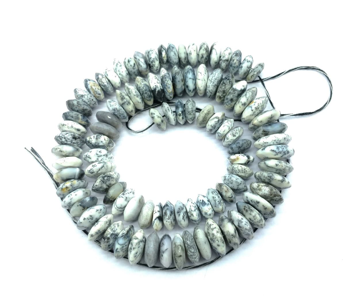 1 Strand Natural Dendrite Opal Size 9-13 mm, Rondelle & Faceted