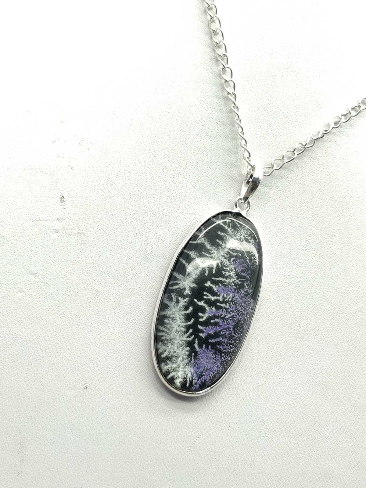 Black Tree Opal Pendant 41x20x5.5 mm, Oval & Smooth wt. in 35 Ct. MG36