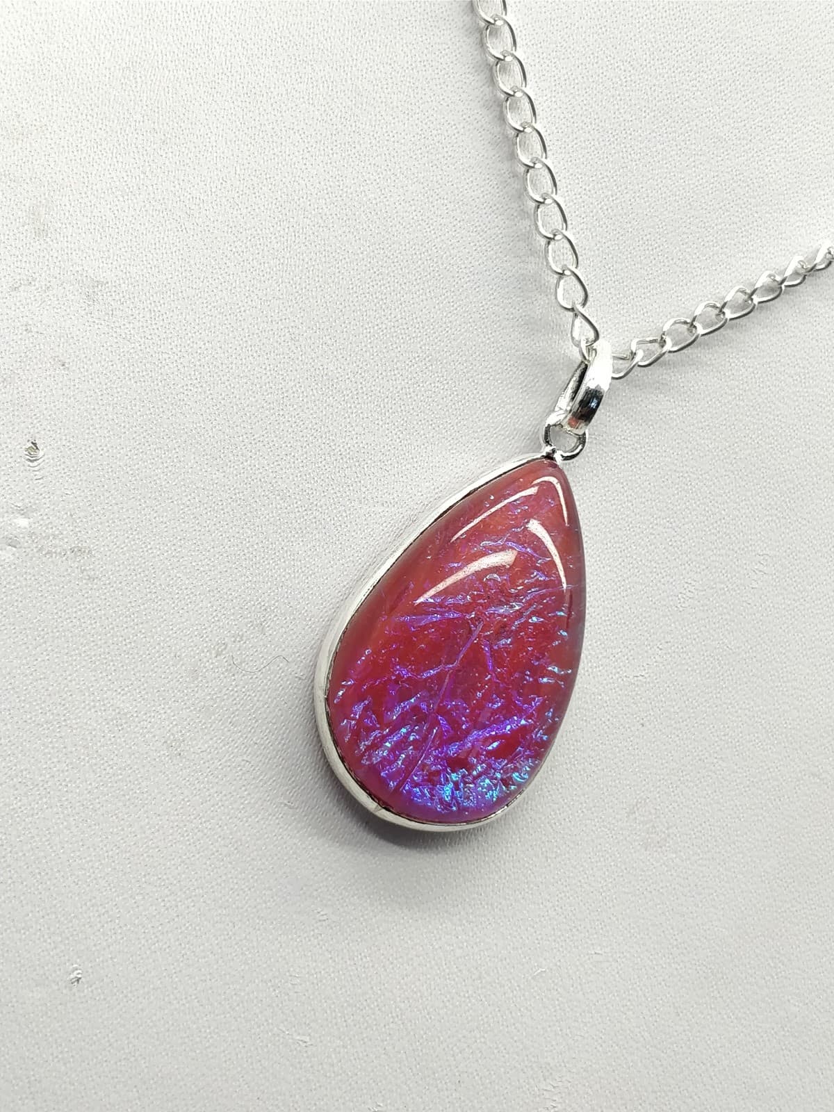 Pink Blue Fire Opal Pendant 34x19.5x8 mm, Pear & Smooth wt. in 35 Ct.