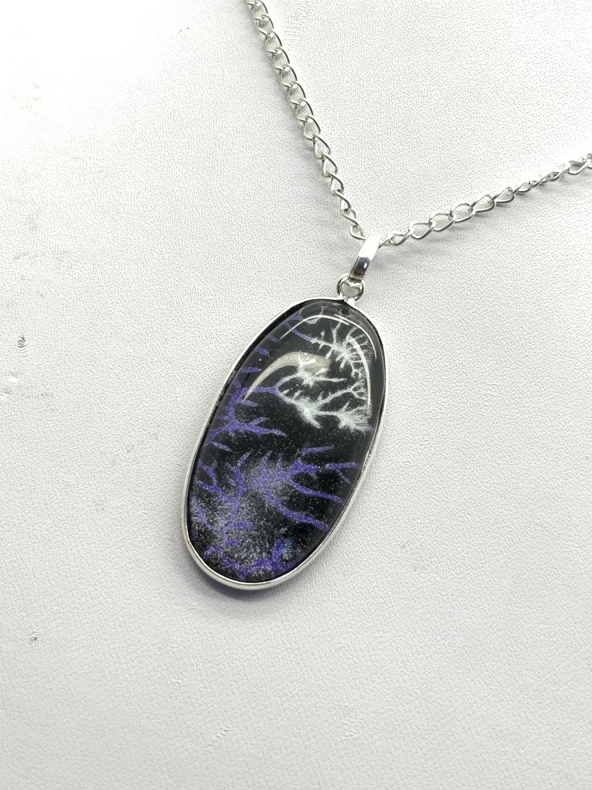 Black Tree Opal Pendant 47x20x5 mm, Oval & Smooth wt. in 36 Ct. MG124