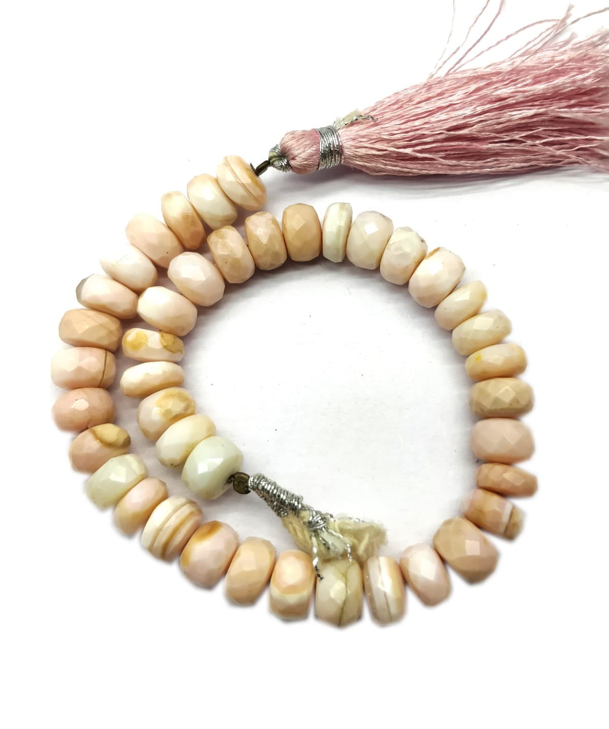 Natural Pink Opal Loose Beads 8 mm, Rondelle & Faceted 8 Inch Long