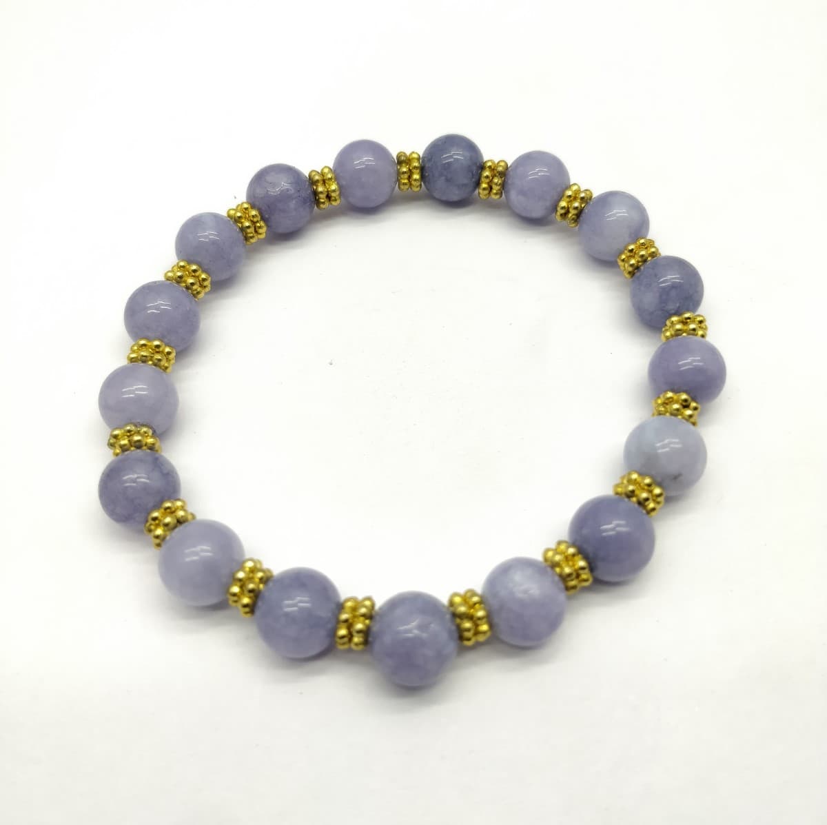 AAA+++ 100% Top Quality Tanzanite Jade 17 Beads Bracelet 8 mm, Round & Smooth 7.5 Inch long. ZZ06