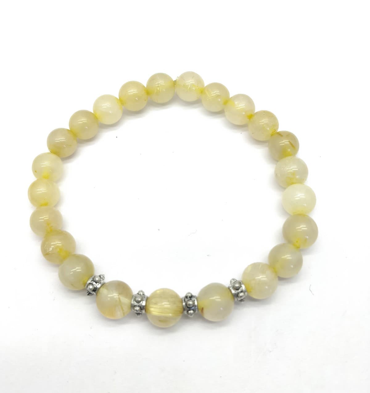 AAA+++ 100% Top Quality Golden Rutile 23 Beads Bracelet 7.5 mm, Round & Smooth 7 Inch long. ZZ43