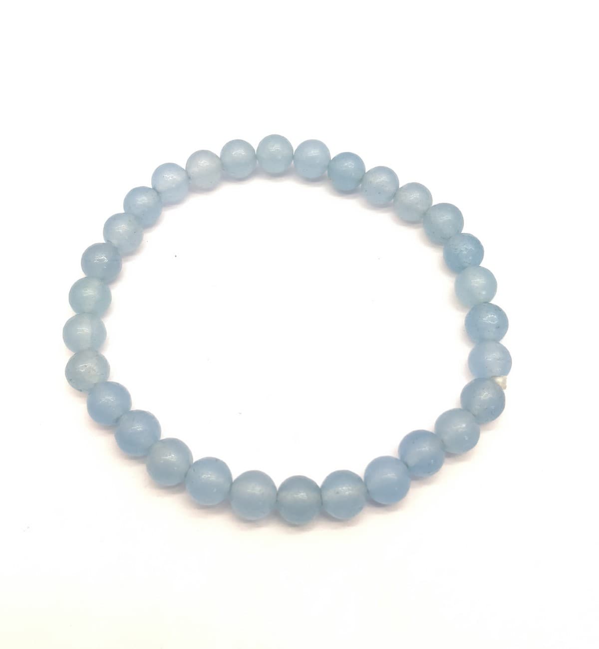 AAA+++ 100% Top Quality Blue Chalcedony Jade 30 Beads Bracelet 6 mm, Round & Smooth 7 Inch long. ZZ63