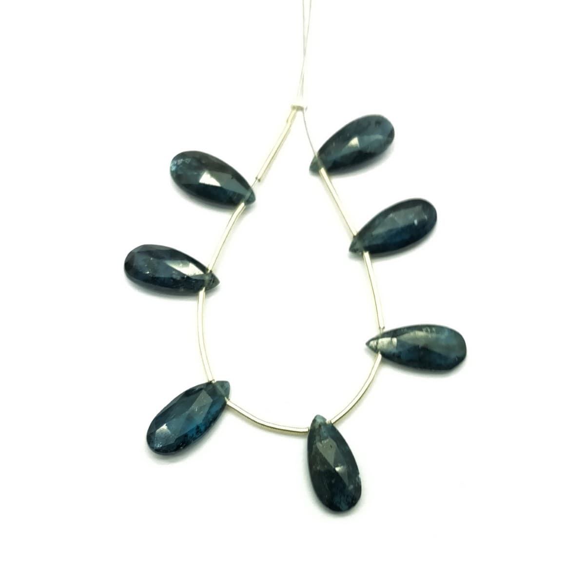 1 Strand Natural Kynite Size 15x7 mm Pear & Faceted with 4.5 Inch Long