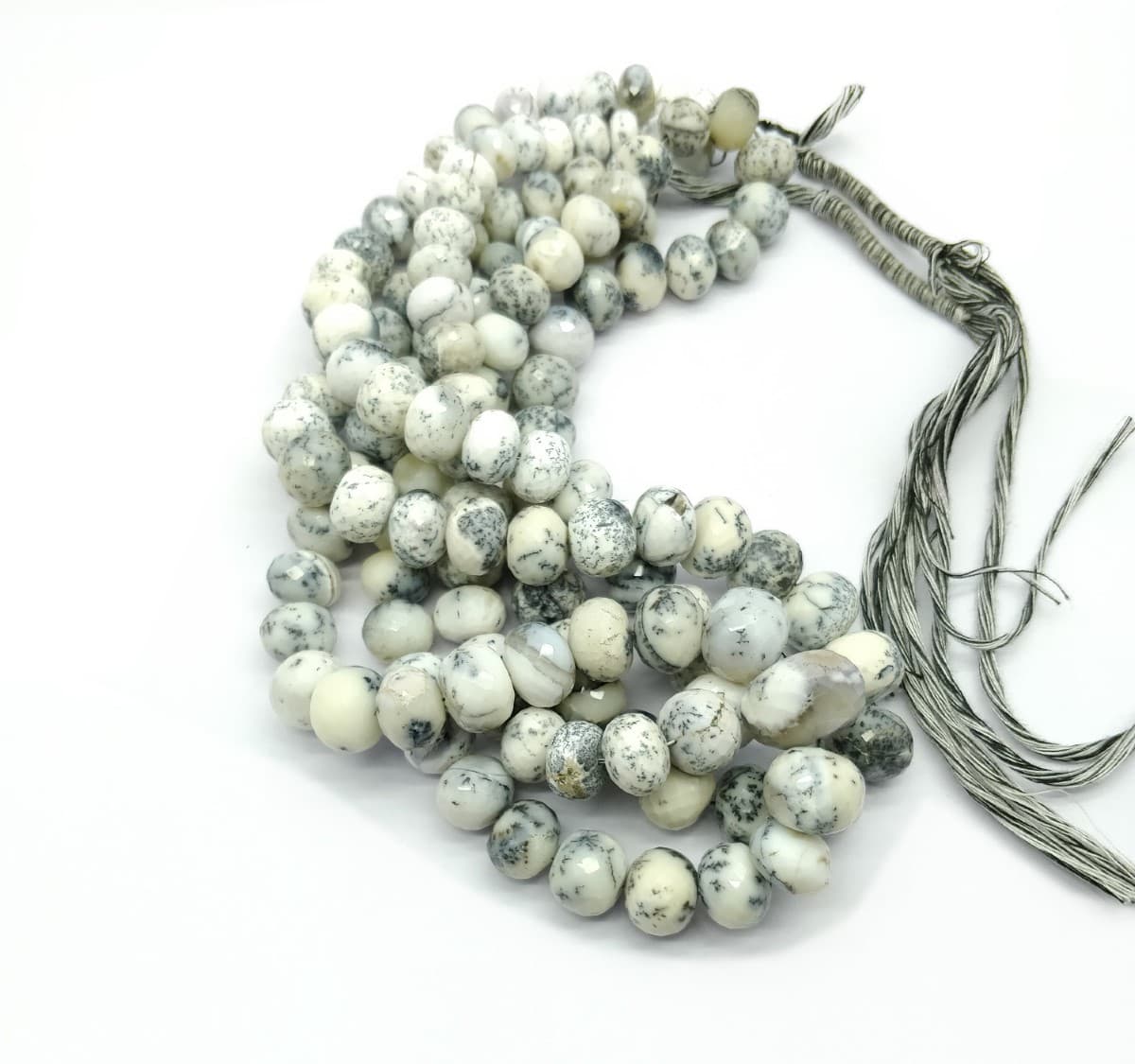 Natural Dendrite Opal Size 9-13 mm, Rondelle & Faceted with 16 Inch