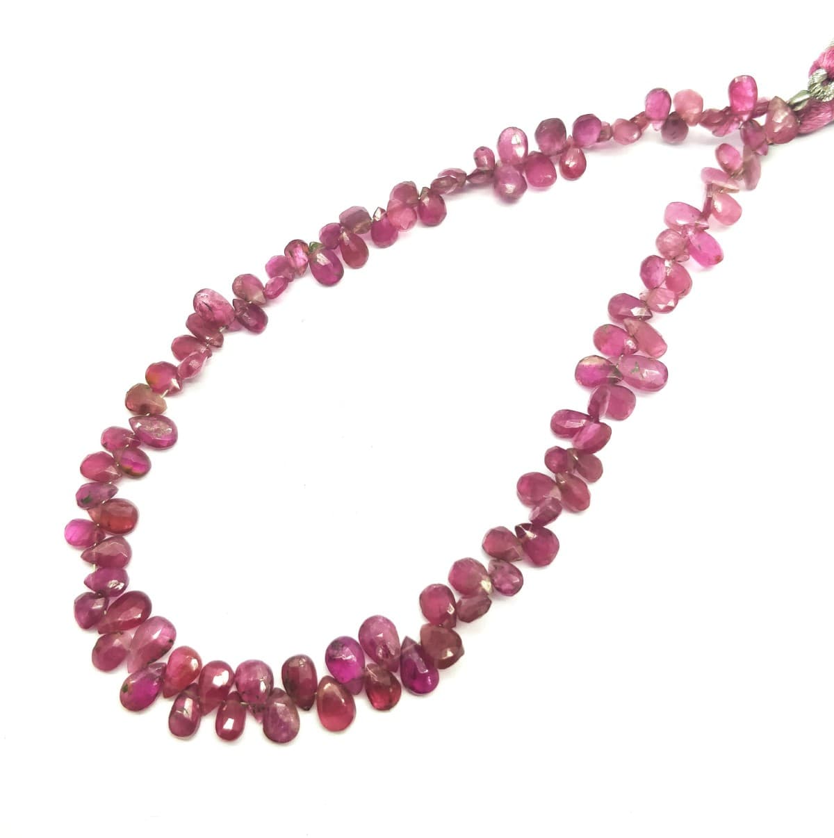 Pink Tourmaline Loose Beads 5x3-7x4 mm, Pear & Faceted 10.5 Inch Long