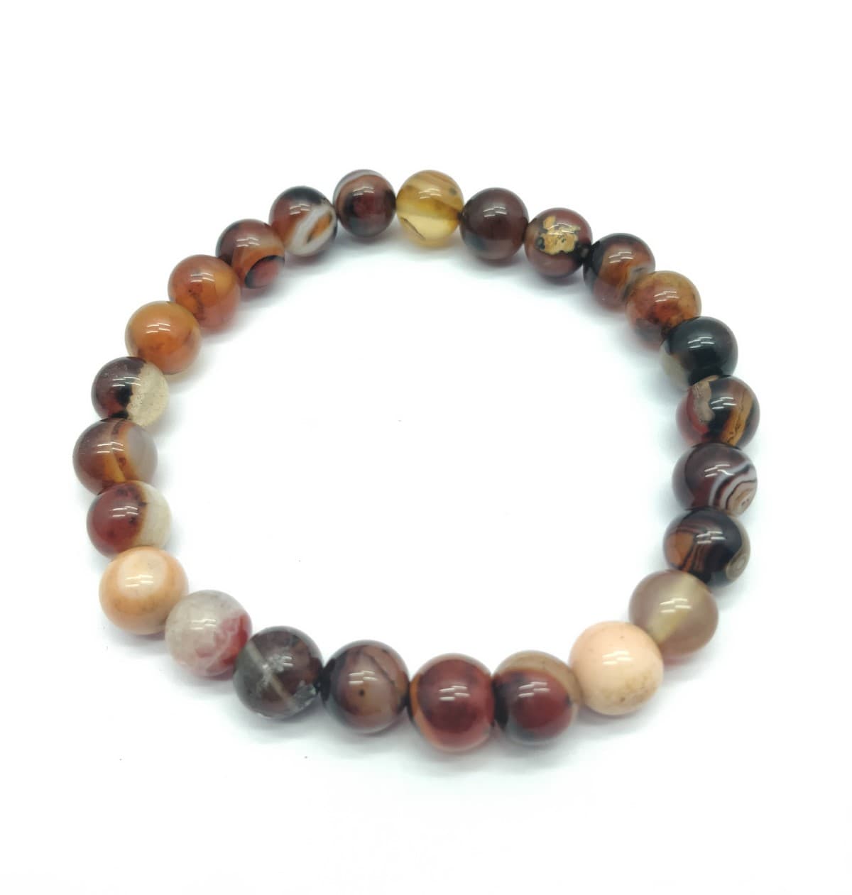 AAA+++ 100% Top Quality Multi Jasper 25 Beads Bracelet 8 mm, Round & Smooth 7 Inch long. ZZ18
