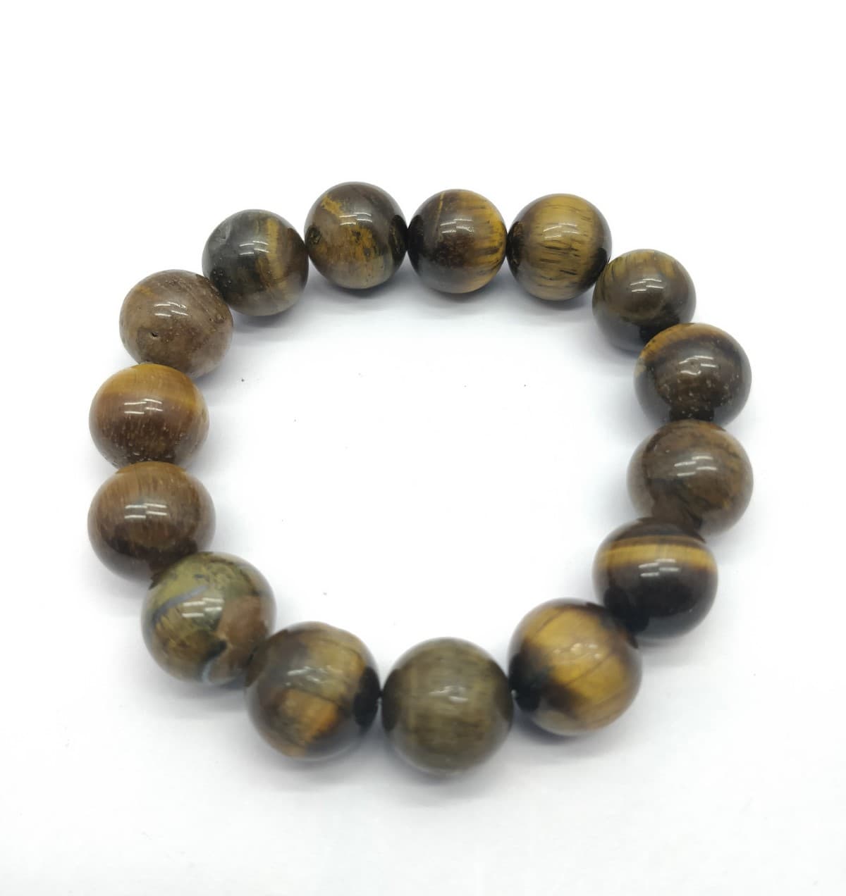 AAA+++ 100% Top Quality Tiger Eye 15 Beads Bracelet 12 mm, Round & Smooth 7 Inch long. ZZ22