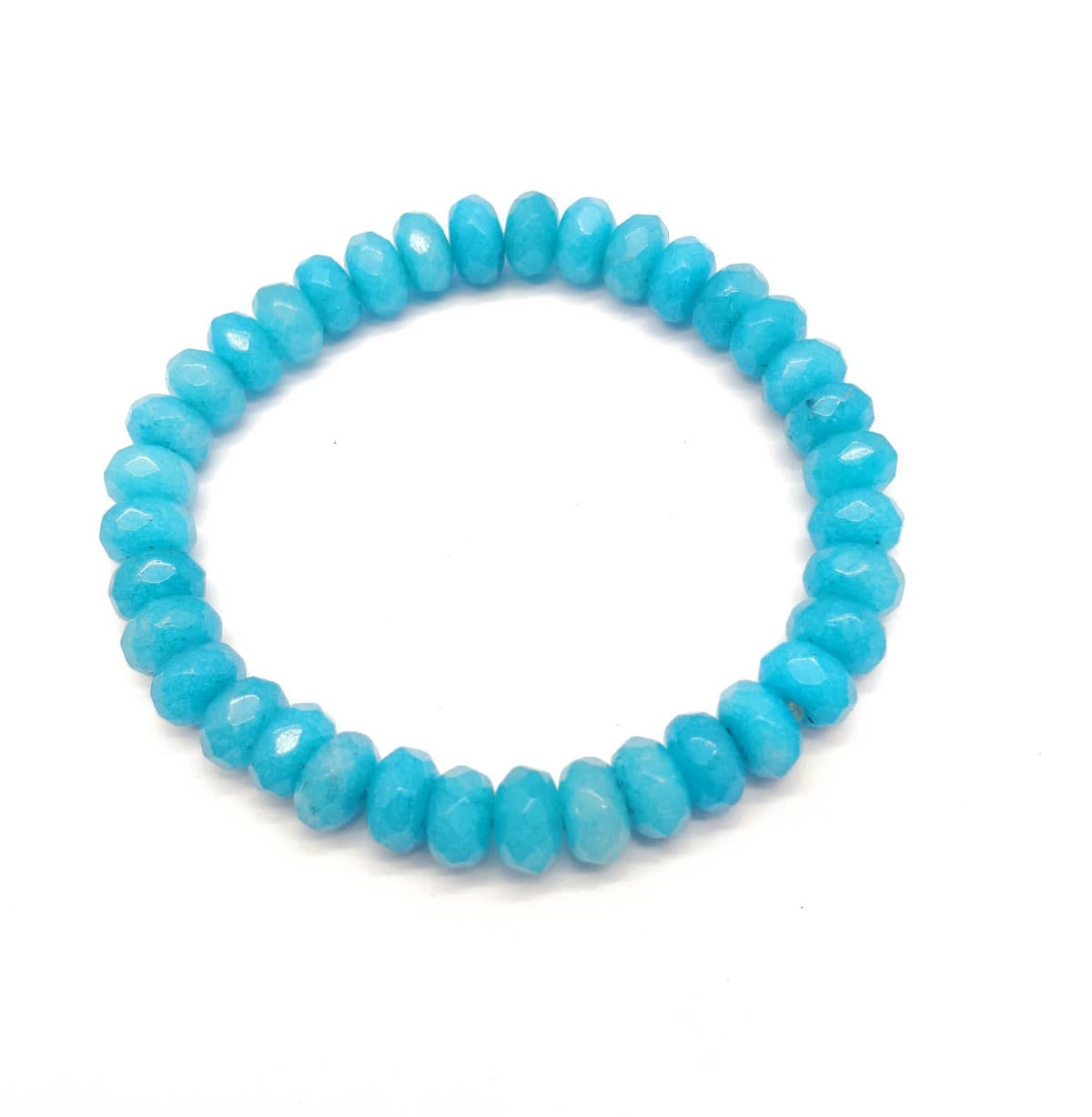 AAA+++ 100% Top Quality Blue Jade 36 Beads Bracelet 8 mm, Rondelle & Faceted 7 Inch long. ZZ48