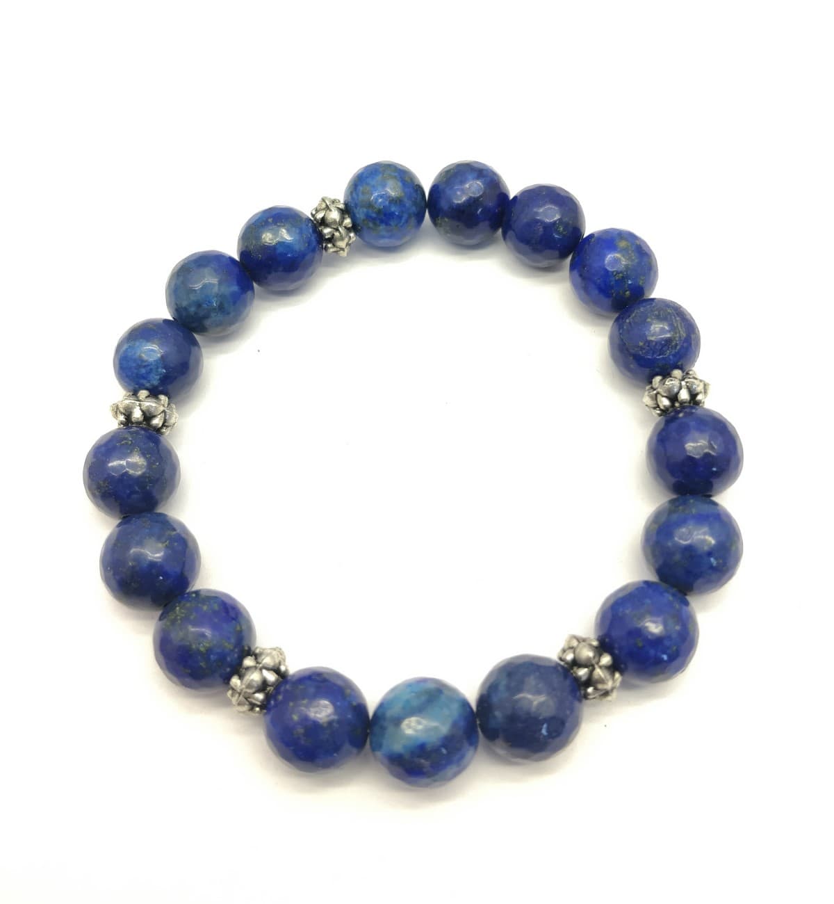 AAA+++ 100% Top Quality Lapis Lazuli 17 Beads Bracelet 10 mm, Round & Faceted 7 Inch long. ZZ49