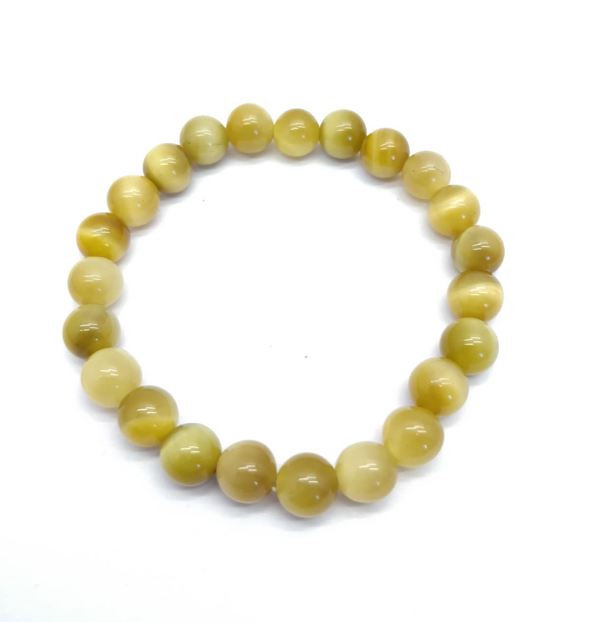 AAA+++ 100% Top Quality Yellow Cat's Eye 23 Beads Bracelet 8 mm, Round & Smooth 7 Inch long. ZZ58