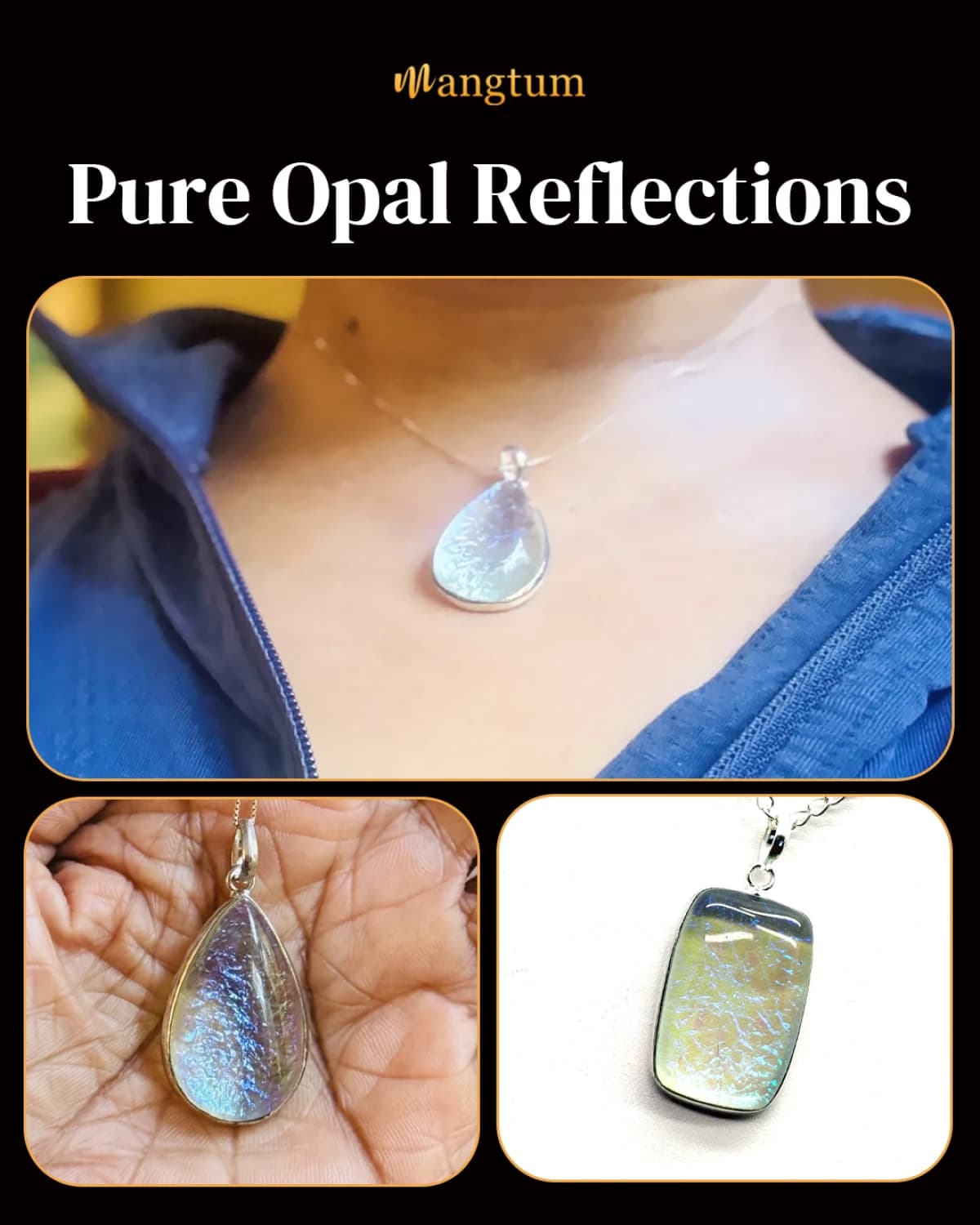 For whole Family - 100% High Quality Fire Opal Pendant silver plated