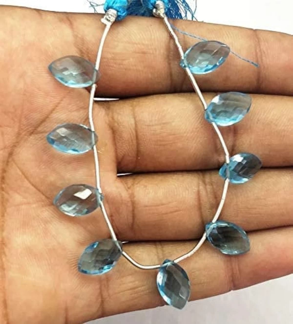 London Blue Topaz Quartz Gemstone Bead Marquise Cut Faceted 3.5-5mm