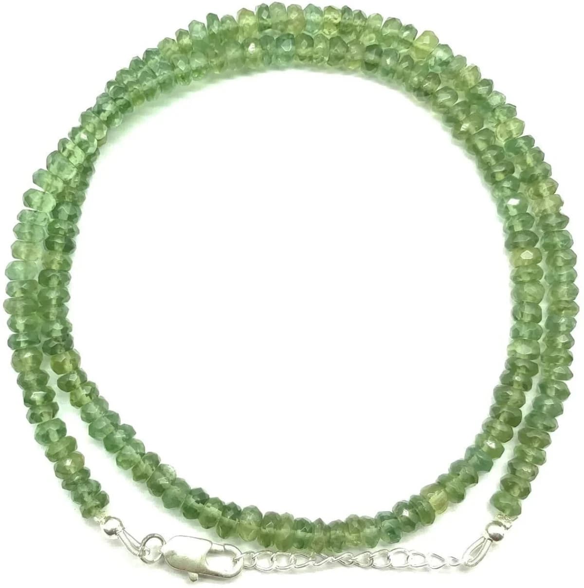 4.5mm Green Apatite Gemstone Loose Beads rondelle Faceted Necklace 16"