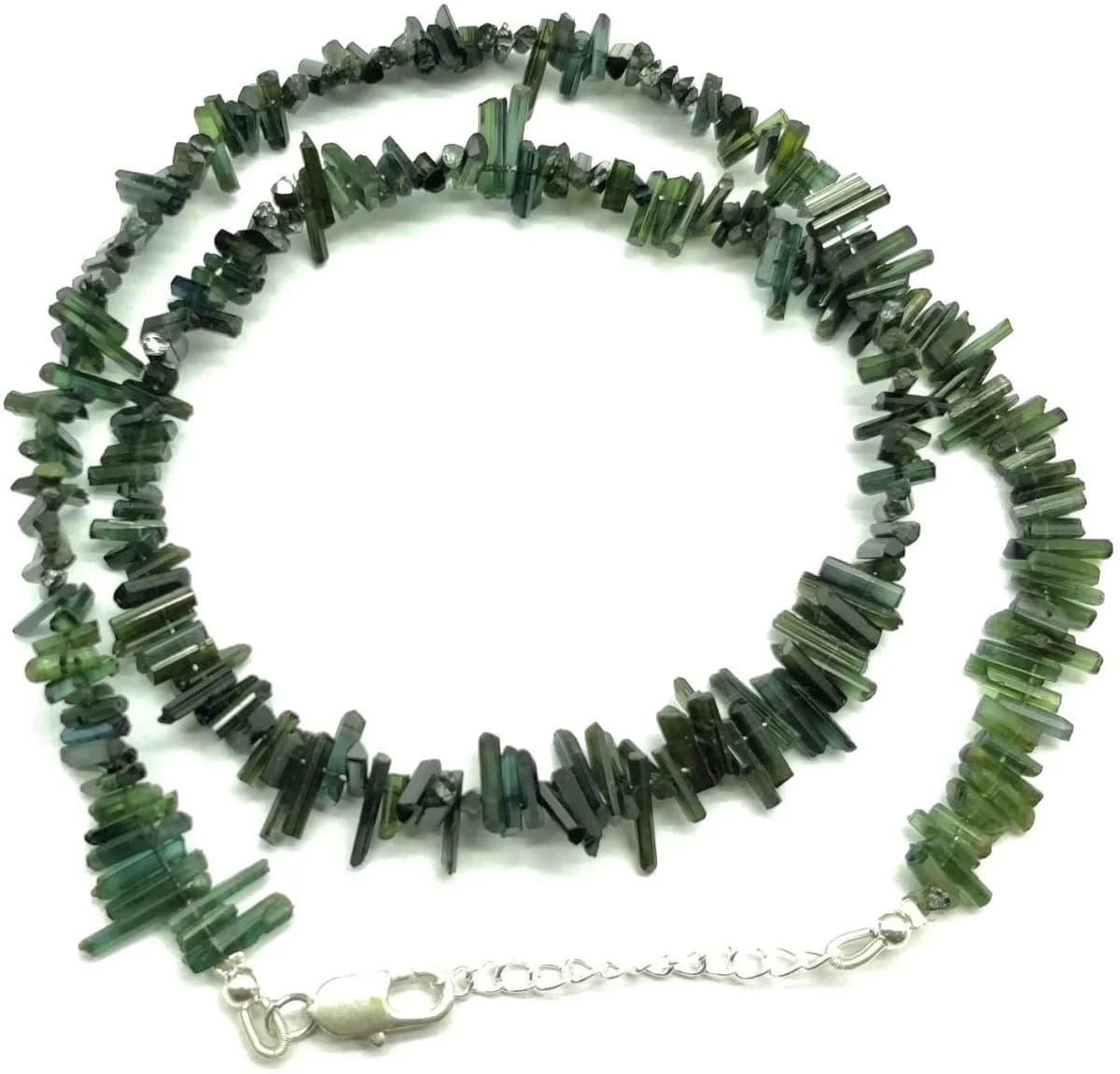 Watermelon Bi-Color Green Tourmaline Stick Beads 5x2-10x3mm Necklace