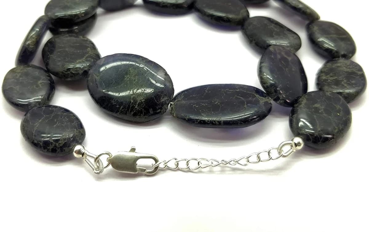 17" Blue Sapphire Gemstone Beads Oval smooth 17x13-26x18 mm Necklace