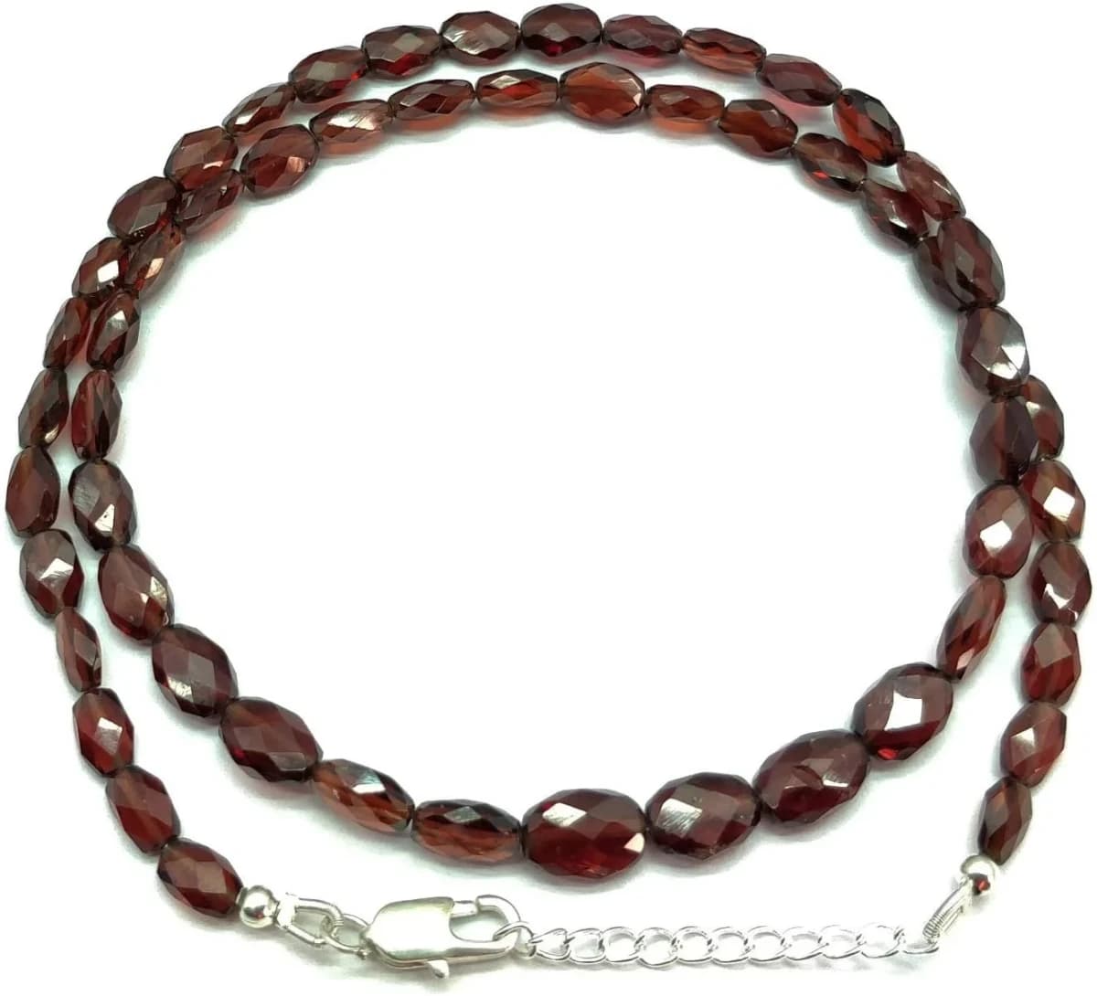 17" Red Garnet Gemstone Faceted Beads marquoise 6x4-9x6mm Necklace