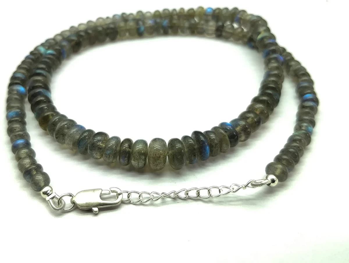18" Gemstone Beads 4-8mm Blue Flash Labradorite Handmade Loose Beads