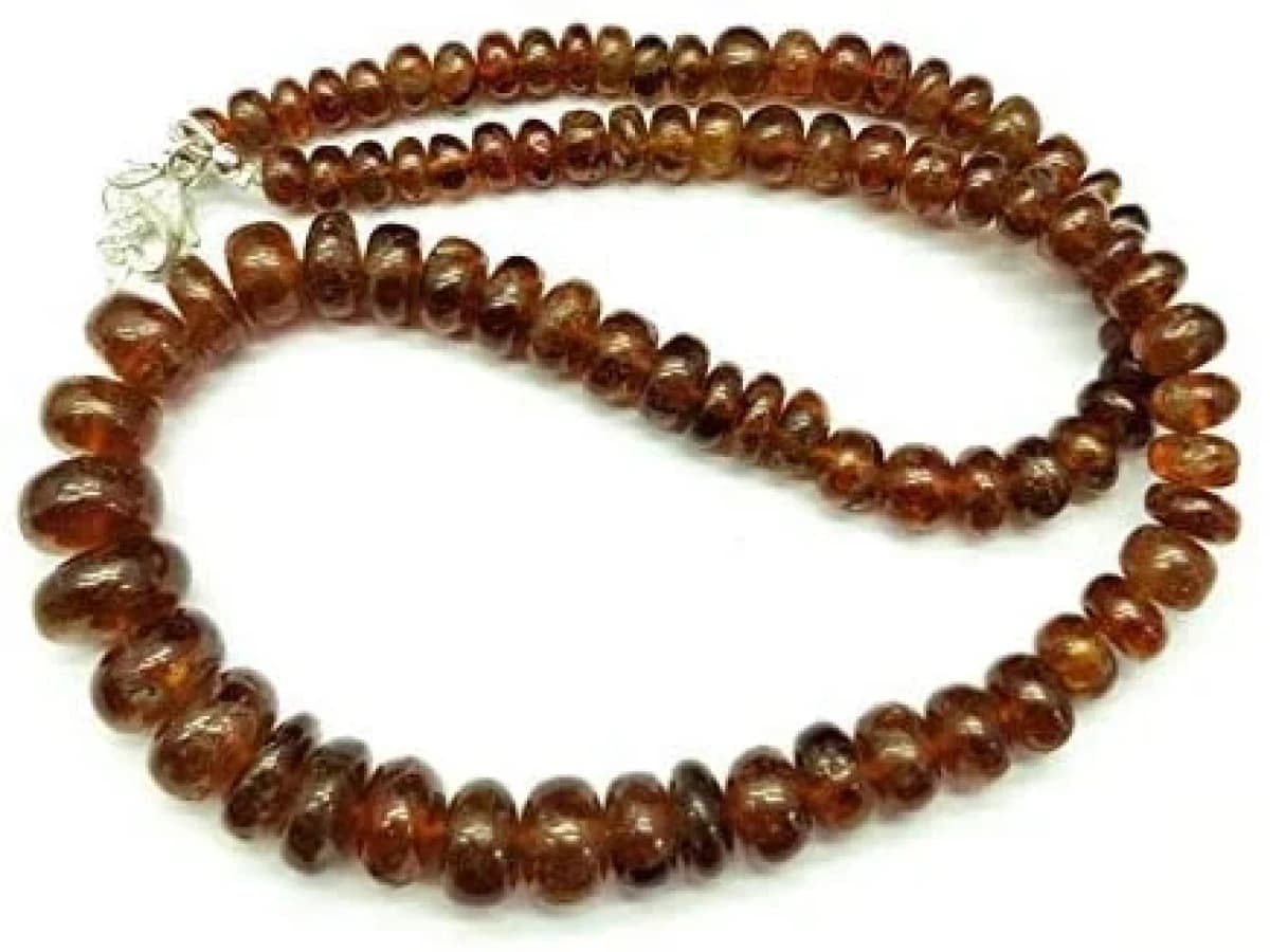 19" Hessonite Garnet Gemstone Bead Rondelle Cut Smooth Size 5-13mm
