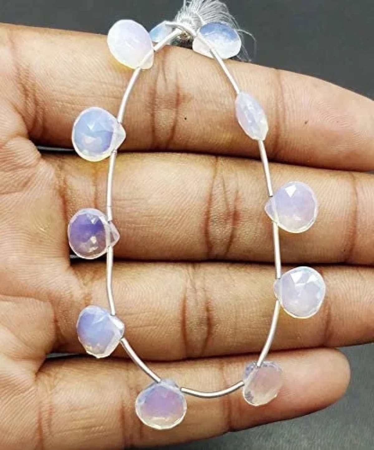 Ethiopian Opal Quartz Gemstone Bead Shaped Heart Cut Faceted 9x9 mm