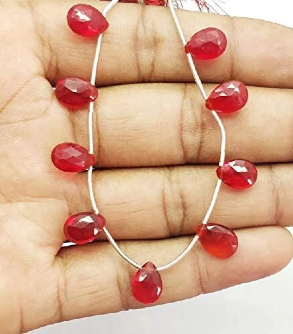 Tourmaline Quartz Gemstone Bead Shaped Pear Cut Faceted Size 3.5-5 mm