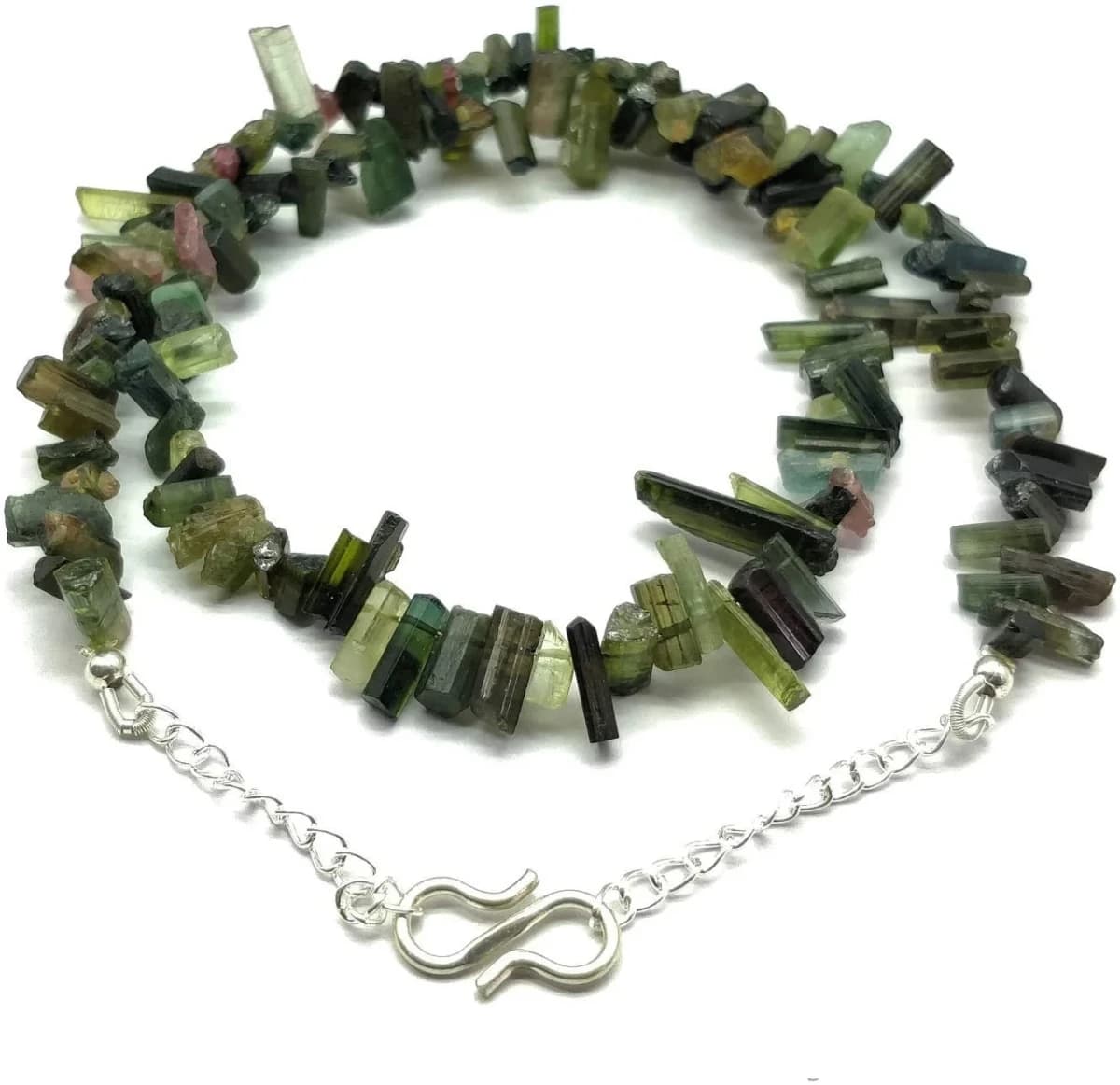 Watermelon Bi-Color Green Tourmaline Stick Faceted Beads 5x3-16x4mm