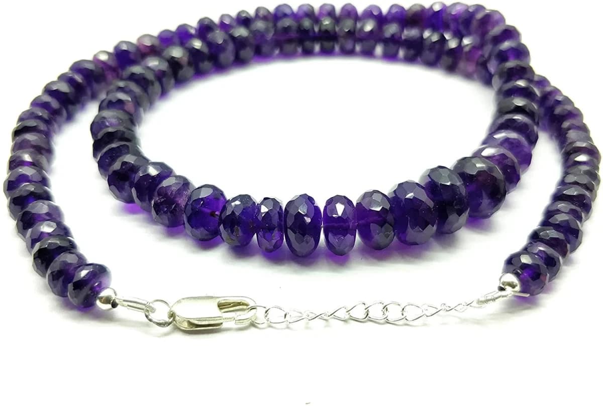 18" Purple Amethyst Handmade Loose Beads rondelle 6-11 mm Faceted