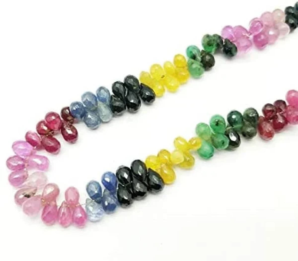 Jewelry Making Multi Sapphire Gemstone Bead Shaped Teardrop Cut Facete