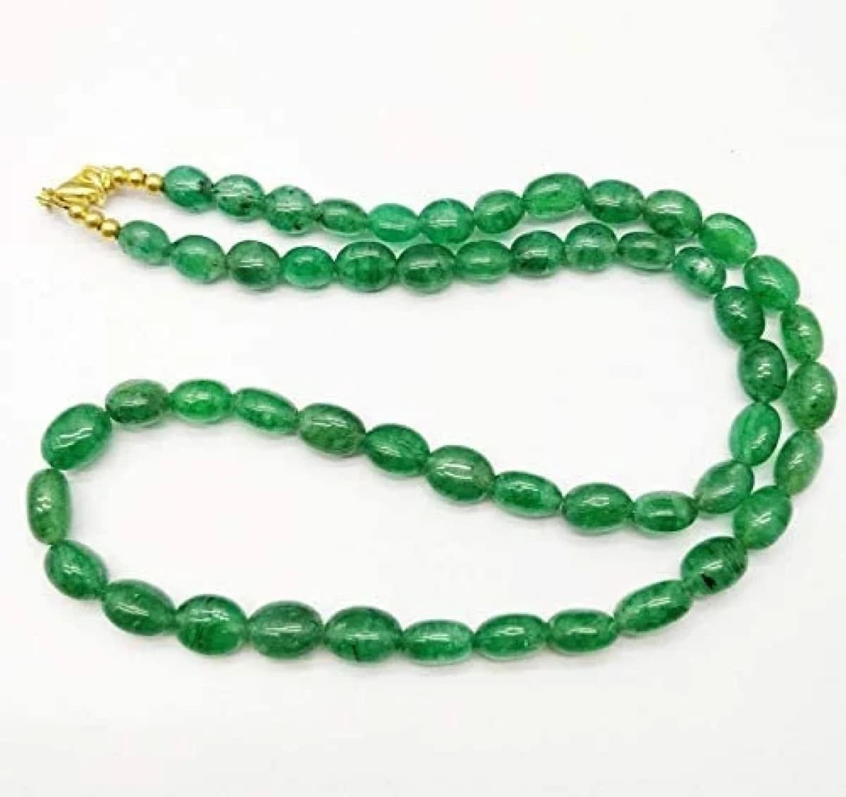 AAA Finest Quality Beryl Emerald Gemstone Bead Oval Cut Smooth - 20"