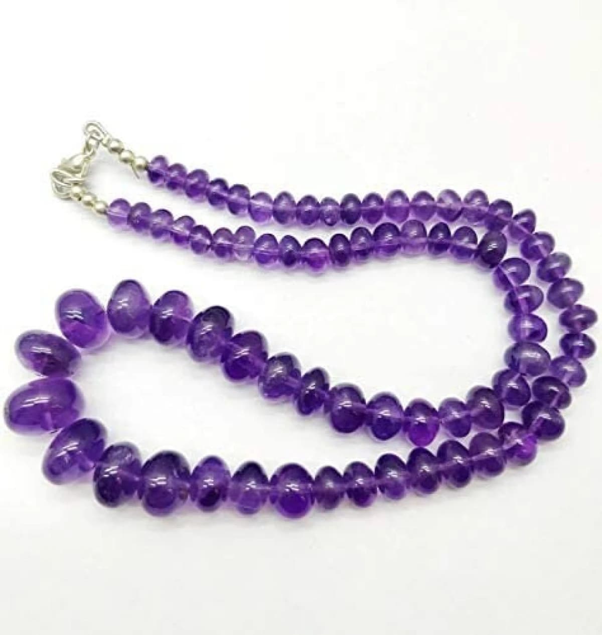 18" Jewelry Purple Amethyst Gemstone Bead Shaped Rondelle Cut Smooth