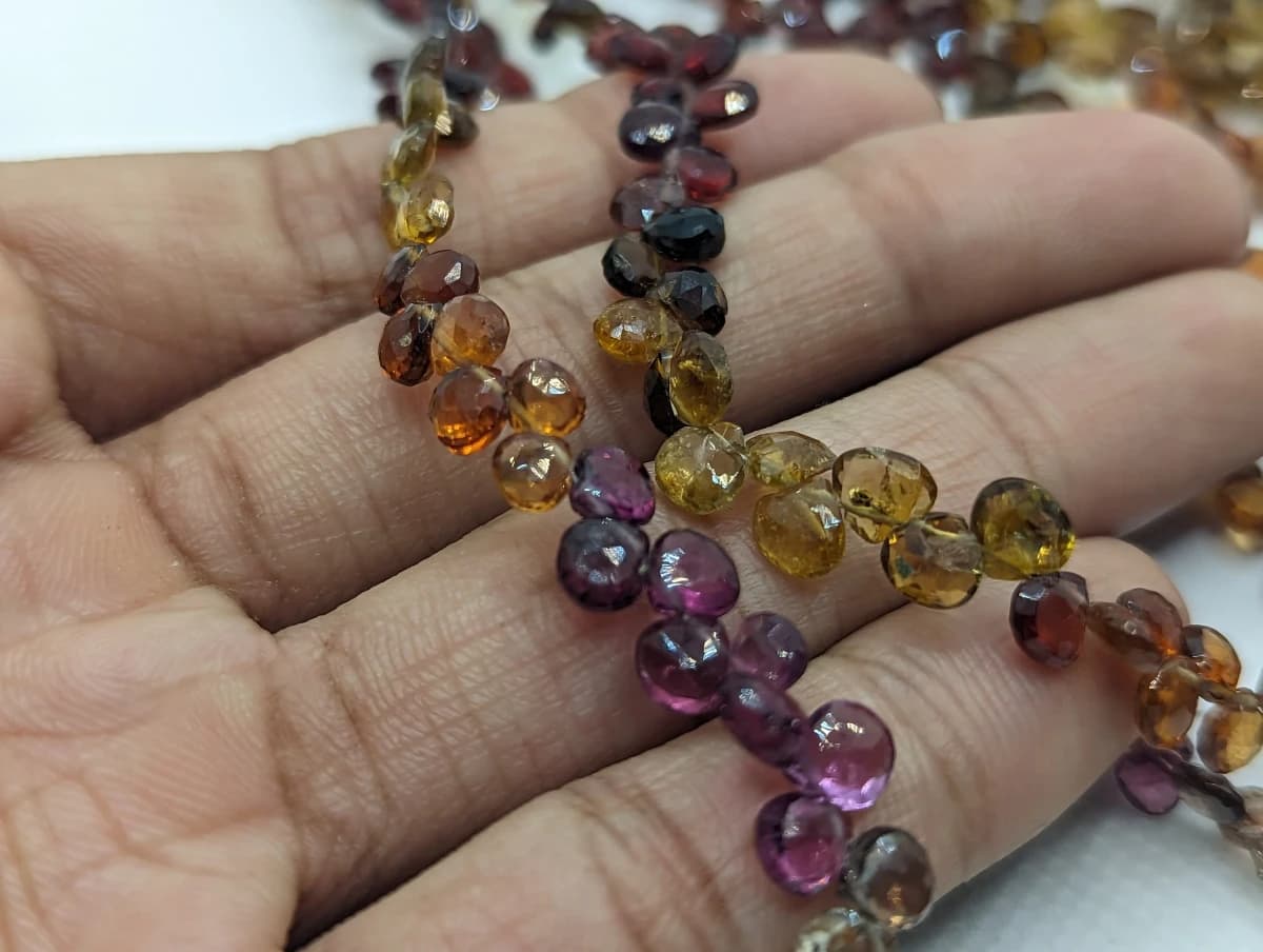 Tundra Sapphire Heart Shape Briolette Drilled 5x5-4x6mm Faceted Beads