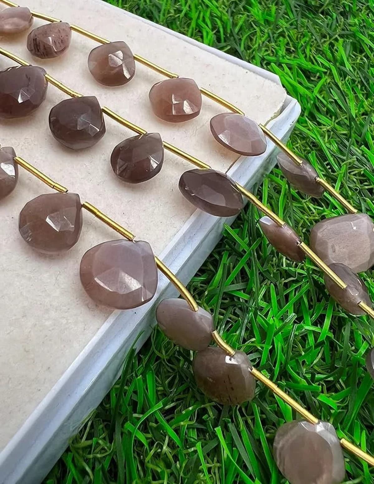 Moonstone Chocolate Shade 15 Pieces Beads Size 9x9-14x14mm Shape Heart