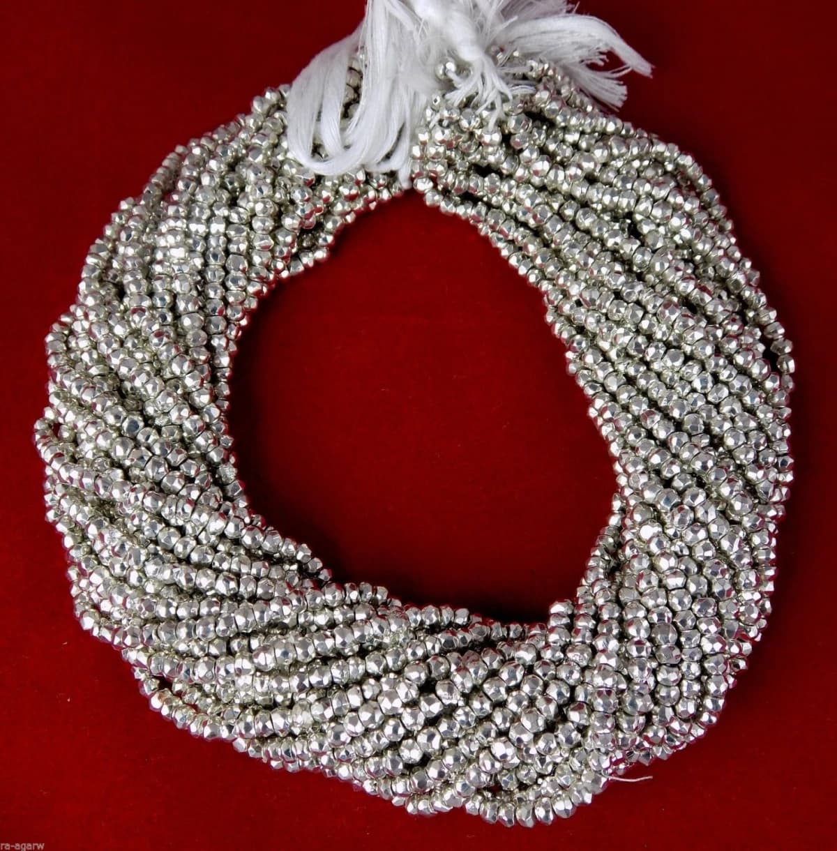 Silver Pyrite Faceted Rondelle Beads Measure 3mm – 13.5 Inch Long